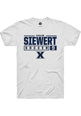 Taylor Rhinehart  Xavier Musketeers White Rally NIL Stacked Box Short Sleeve T Shirt