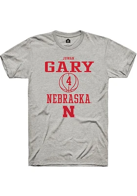 Juwan Gary  Nebraska Cornhuskers Ash Rally NIL Sport Icon Short Sleeve T Shirt