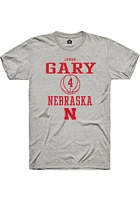 Juwan Gary  Nebraska Cornhuskers Ash Rally NIL Sport Icon Short Sleeve T Shirt