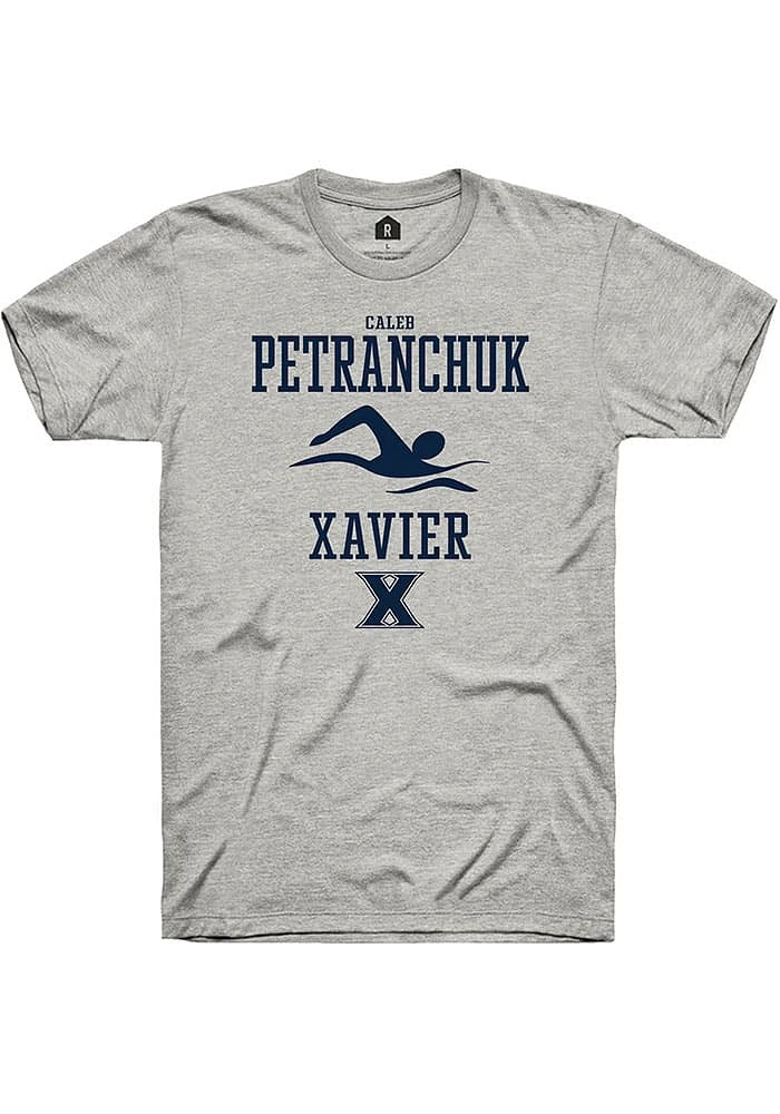 Caleb Petranchuk  Xavier Musketeers Ash Rally NIL Sport Icon Short Sleeve T Shirt