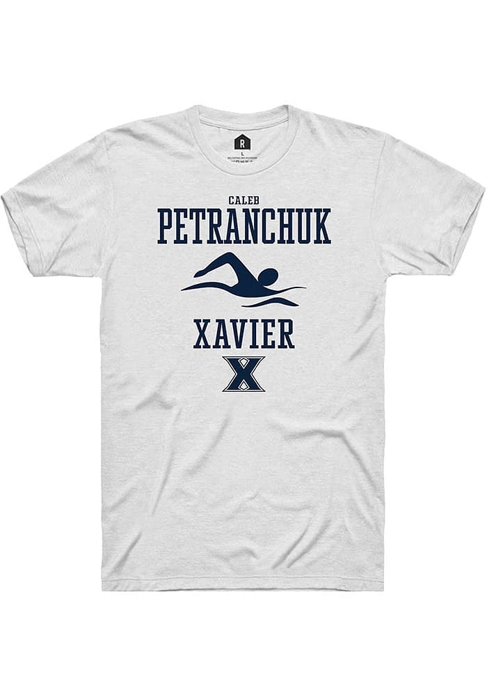 Caleb Petranchuk  Xavier Musketeers White Rally NIL Sport Icon Short Sleeve T Shirt