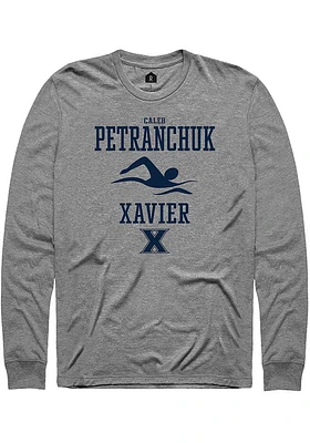 Caleb Petranchuk  Xavier Musketeers Graphite Rally NIL Sport Icon Long Sleeve T Shirt