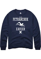 Caleb Petranchuk  Rally Xavier Musketeers Mens Navy Blue NIL Sport Icon Long Sleeve Crew Sweatsh..