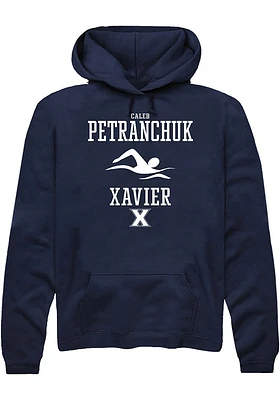 Caleb Petranchuk  Rally Xavier Musketeers Mens Navy Blue NIL Sport Icon Long Sleeve Hoodie