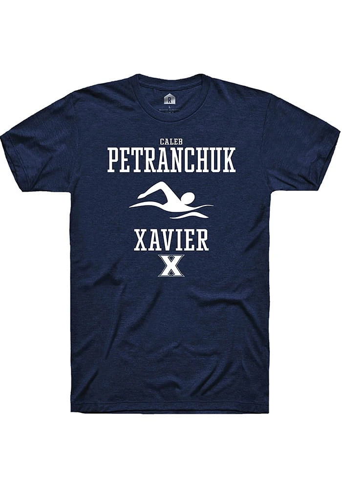 Caleb Petranchuk  Xavier Musketeers Navy Blue Rally NIL Sport Icon Short Sleeve T Shirt