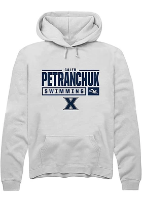 Caleb Petranchuk  Rally Xavier Musketeers Mens White NIL Stacked Box Long Sleeve Hoodie