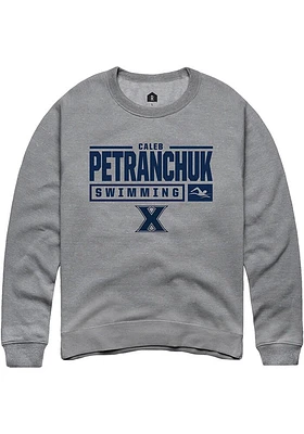 Caleb Petranchuk  Rally Xavier Musketeers Mens Graphite NIL Stacked Box Long Sleeve Crew Sweatshir..