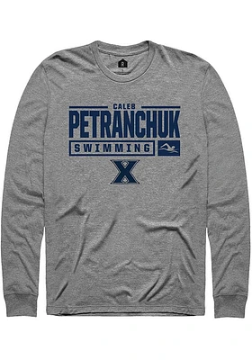 Caleb Petranchuk  Xavier Musketeers Graphite Rally NIL Stacked Box Long Sleeve T Shirt