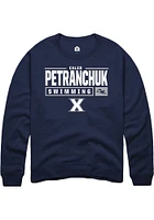 Caleb Petranchuk  Rally Xavier Musketeers Mens Navy Blue NIL Stacked Box Long Sleeve Crew Sweatshi..