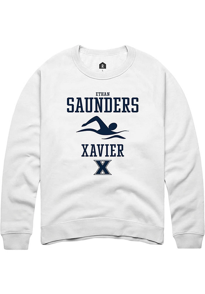 Ethan Saunders Rally Xavier Musketeers Mens NIL Sport Icon Long Sleeve Crew Sweatshirt