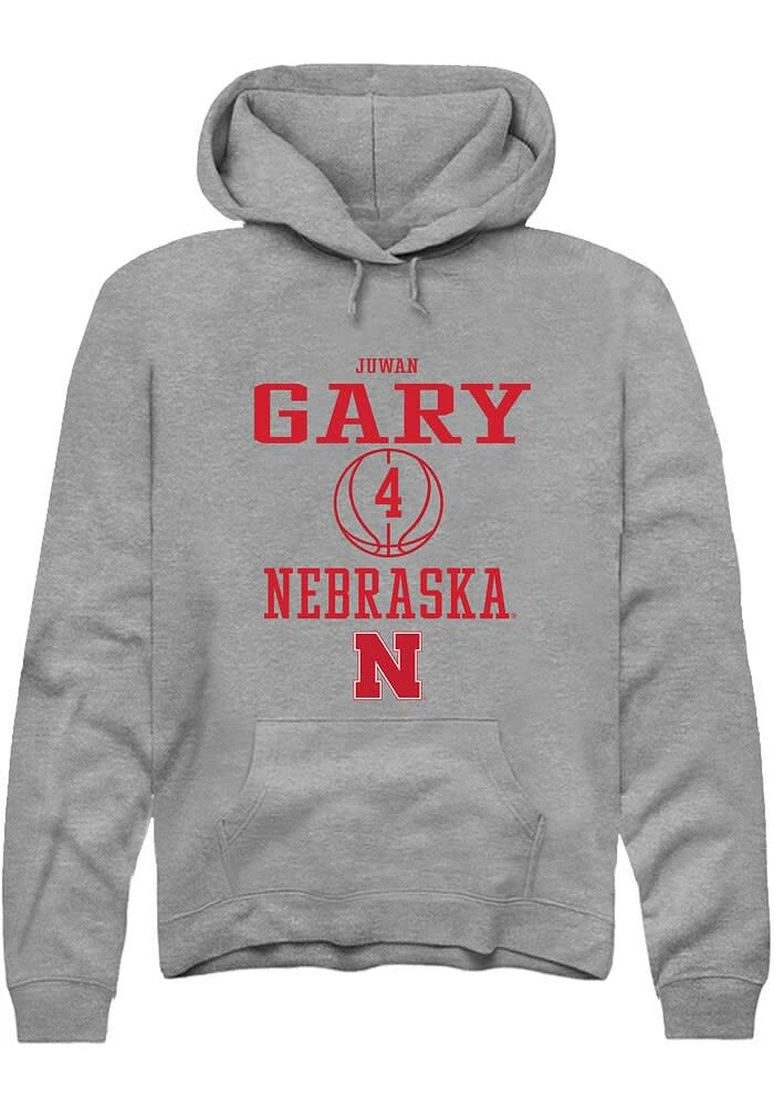 Juwan Gary Rally Nebraska Cornhuskers Mens Graphite NIL Sport Icon Long Sleeve Hoodie