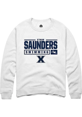 Ethan Saunders Rally Xavier Musketeers Mens NIL Stacked Box Long Sleeve Crew Sweatshirt