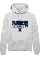 Ethan Saunders  Rally Xavier Musketeers Mens White NIL Stacked Box Long Sleeve Hoodie