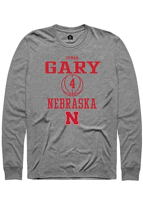 Juwan Gary  Nebraska Cornhuskers Graphite Rally NIL Sport Icon Long Sleeve T Shirt