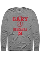 Juwan Gary  Nebraska Cornhuskers Graphite Rally NIL Sport Icon Long Sleeve T Shirt
