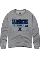 Ethan Saunders  Rally Xavier Musketeers Mens Graphite NIL Stacked Box Long Sleeve Crew Sweatshirt