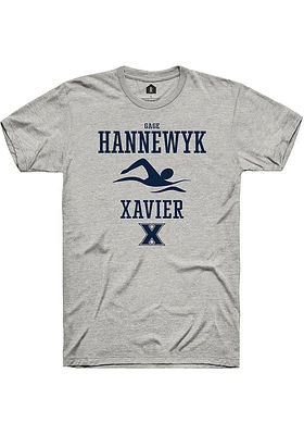 Gage Hannewyk  Xavier Musketeers Ash Rally NIL Sport Icon Short Sleeve T Shirt