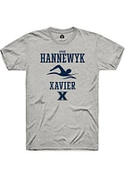 Gage Hannewyk  Xavier Musketeers Ash Rally NIL Sport Icon Short Sleeve T Shirt