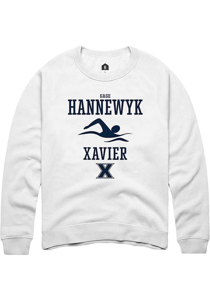 Gage Hannewyk Rally Xavier Musketeers Mens NIL Sport Icon Long Sleeve Crew Sweatshirt