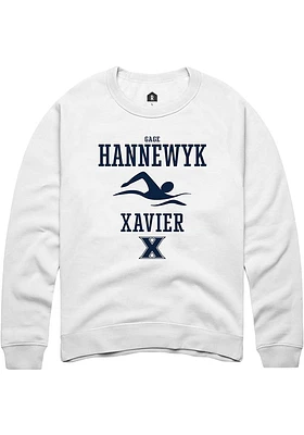 Gage Hannewyk Rally Xavier Musketeers Mens NIL Sport Icon Long Sleeve Crew Sweatshirt