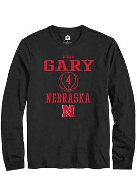 Juwan Gary  Nebraska Cornhuskers Black Rally NIL Sport Icon Long Sleeve T Shirt