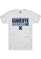 Gage Hannewyk  Xavier Musketeers White Rally NIL Stacked Box Short Sleeve T Shirt