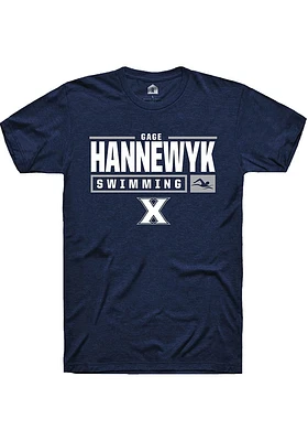 Gage Hannewyk  Xavier Musketeers Navy Blue Rally NIL Stacked Box Short Sleeve T Shirt