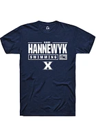 Gage Hannewyk  Xavier Musketeers Navy Blue Rally NIL Stacked Box Short Sleeve T Shirt