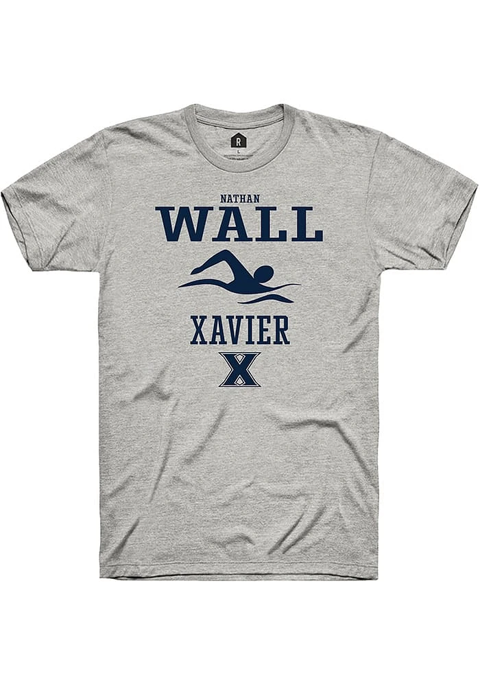 Nathan Wall  Xavier Musketeers Ash Rally NIL Sport Icon Short Sleeve T Shirt