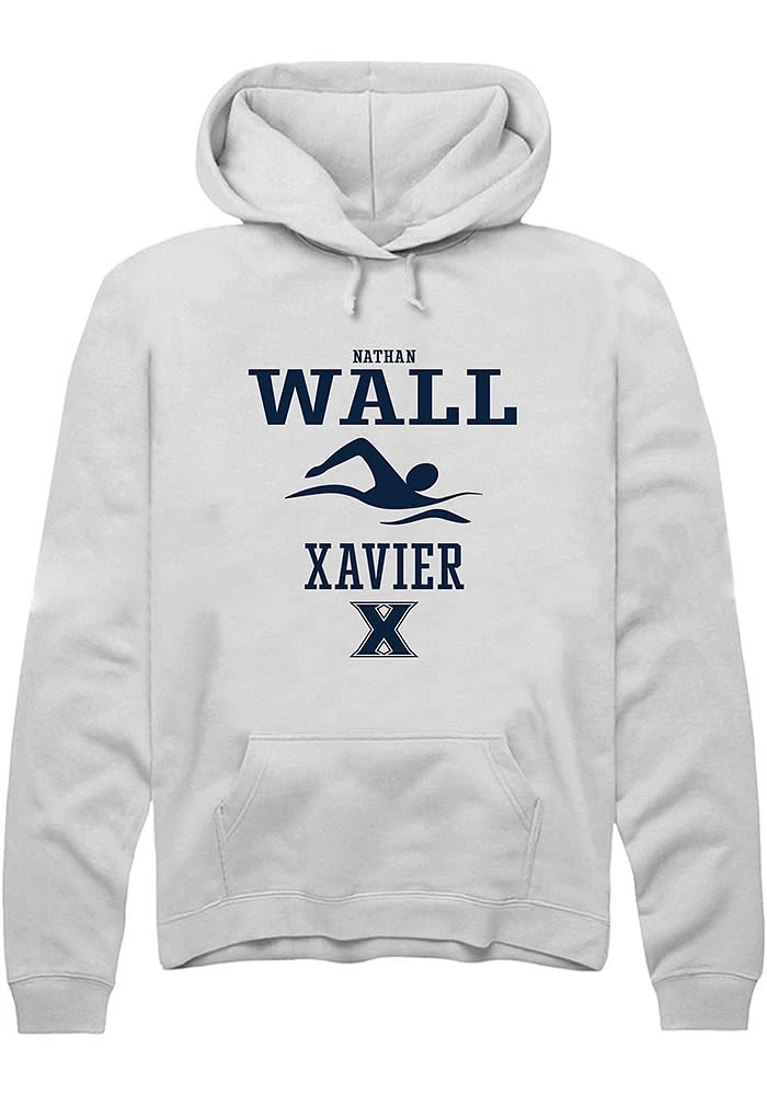 Nathan Wall  Rally Xavier Musketeers Mens White NIL Sport Icon Long Sleeve Hoodie