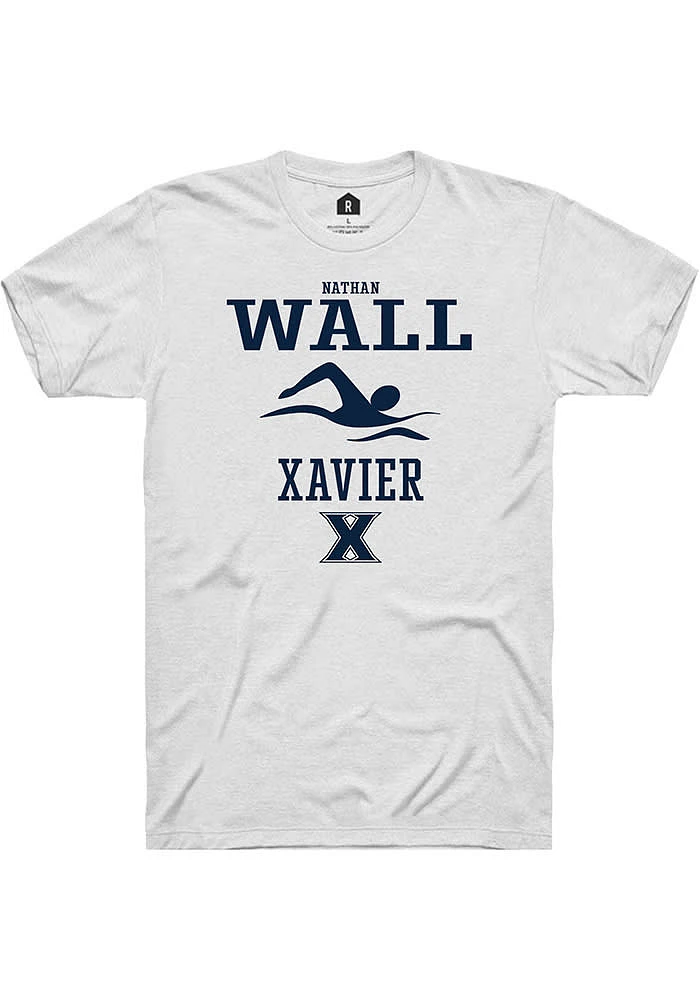 Nathan Wall  Xavier Musketeers White Rally NIL Sport Icon Short Sleeve T Shirt