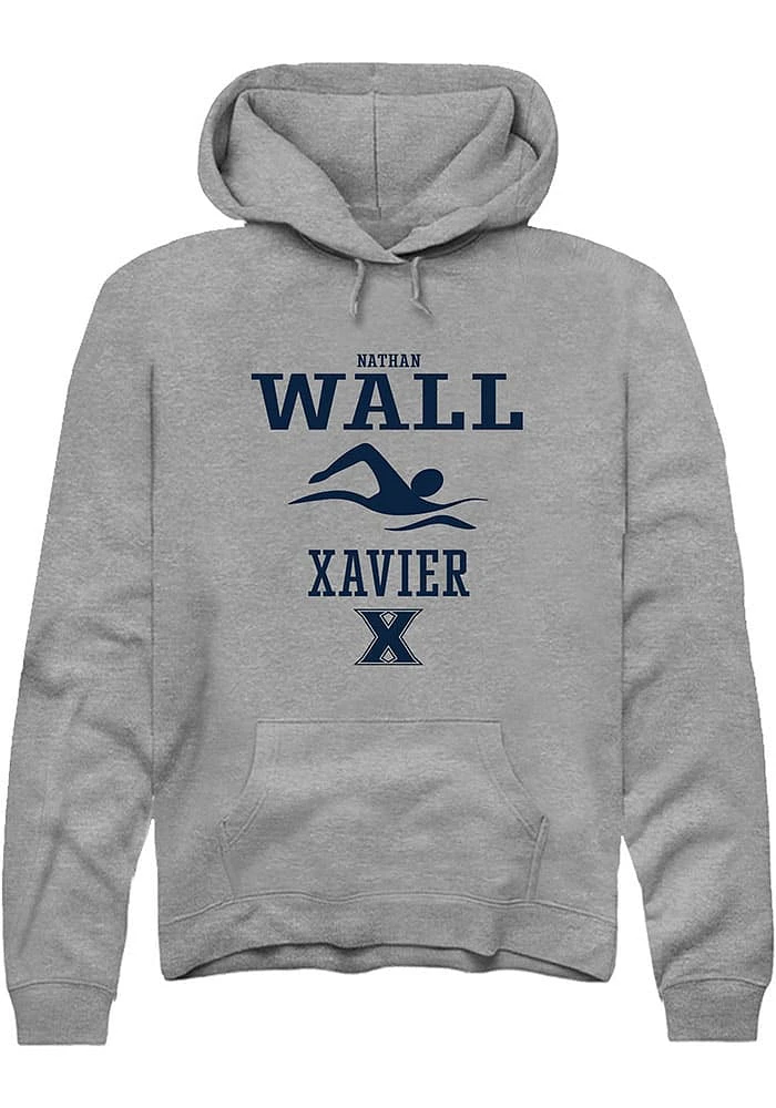 Nathan Wall  Rally Xavier Musketeers Mens Graphite NIL Sport Icon Long Sleeve Hoodie