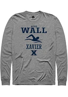 Nathan Wall  Xavier Musketeers Graphite Rally NIL Sport Icon Long Sleeve T Shirt