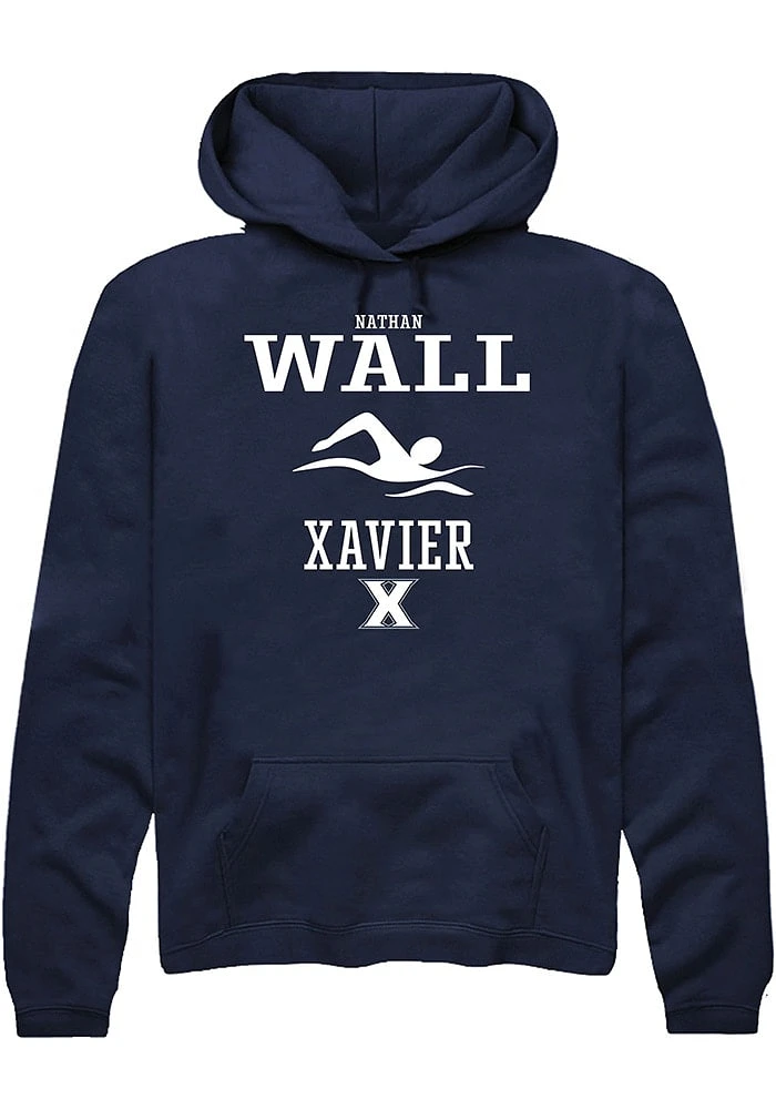 Nathan Wall  Rally Xavier Musketeers Mens Navy Blue NIL Sport Icon Long Sleeve Hoodie