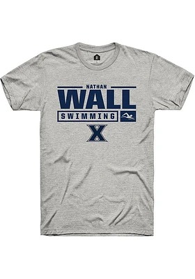 Nathan Wall  Xavier Musketeers Ash Rally NIL Stacked Box Short Sleeve T Shirt