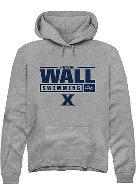 Nathan Wall  Rally Xavier Musketeers Mens Graphite NIL Stacked Box Long Sleeve Hoodie