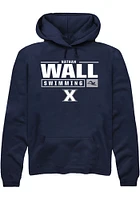 Nathan Wall  Rally Xavier Musketeers Mens Navy Blue NIL Stacked Box Long Sleeve Hoodie