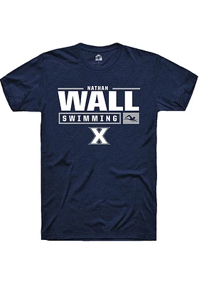 Nathan Wall  Xavier Musketeers Navy Blue Rally NIL Stacked Box Short Sleeve T Shirt