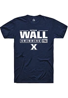 Nathan Wall  Xavier Musketeers Navy Blue Rally NIL Stacked Box Short Sleeve T Shirt