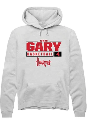 Juwan Gary Rally Nebraska Cornhuskers Mens NIL Stacked Box Long Sleeve Hoodie