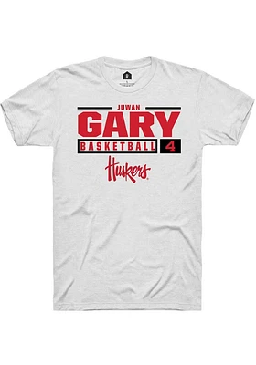 Juwan Gary Nebraska Cornhuskers Rally NIL Stacked Box Short Sleeve T Shirt