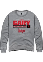 Juwan Gary  Rally Nebraska Cornhuskers Mens Graphite NIL Stacked Box Long Sleeve Crew Sweatshirt