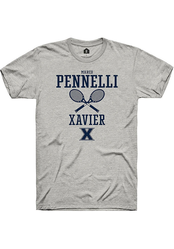 Marco Pennelli  Xavier Musketeers Ash Rally NIL Sport Icon Short Sleeve T Shirt