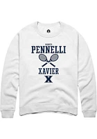 Marco Pennelli  Rally Xavier Musketeers Mens White NIL Sport Icon Long Sleeve Crew Sweatshirt