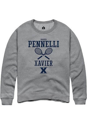 Marco Pennelli  Rally Xavier Musketeers Mens Graphite NIL Sport Icon Long Sleeve Crew Sweatshirt