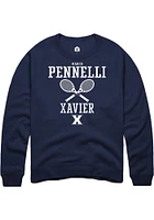 Marco Pennelli  Rally Xavier Musketeers Mens Navy Blue NIL Sport Icon Long Sleeve Crew Sweatshirt