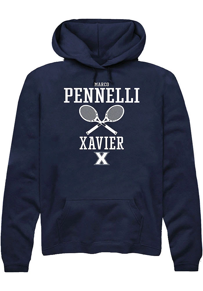 Marco Pennelli Rally Xavier Musketeers Mens Navy Blue NIL Sport Icon Long Sleeve Hoodie