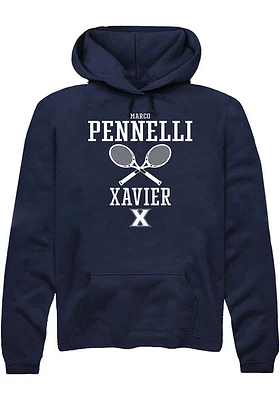 Marco Pennelli  Rally Xavier Musketeers Mens Navy Blue NIL Sport Icon Long Sleeve Hoodie