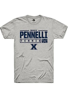 Marco Pennelli  Xavier Musketeers Ash Rally NIL Stacked Box Short Sleeve T Shirt