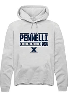 Marco Pennelli  Rally Xavier Musketeers Mens White NIL Stacked Box Long Sleeve Hoodie